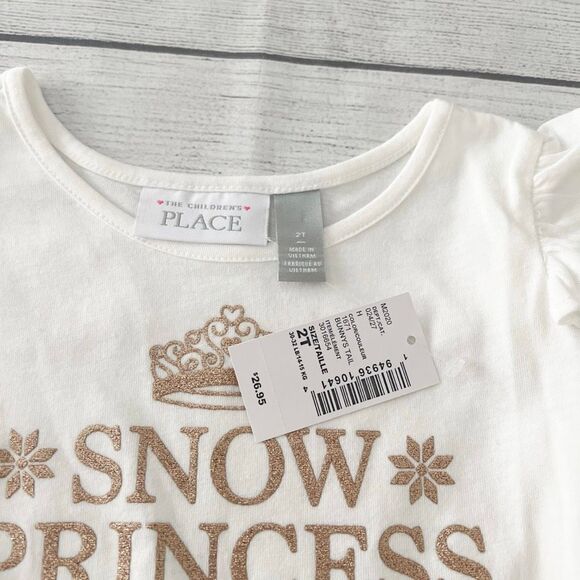 NWT Children’s Place Glitter Snow Princess Tulle Skirted Dress - Picture 2 of 3